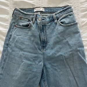 Abercrombie and Fitch Curve Love ultra high rise medium wash jeans